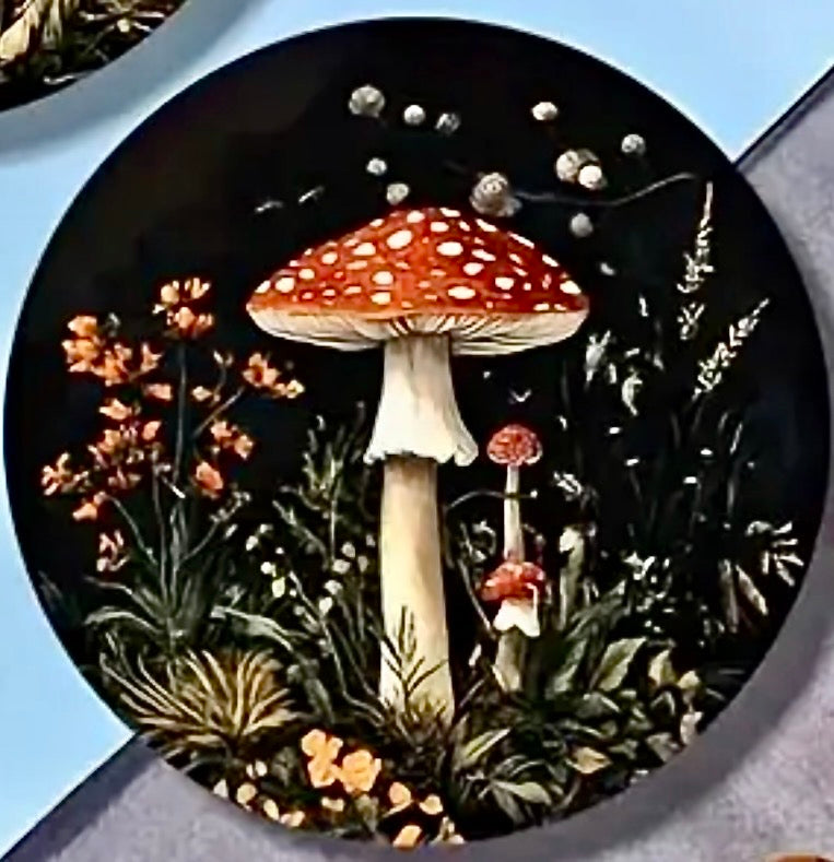 Wooden Mushroom Forest Candle Coaster