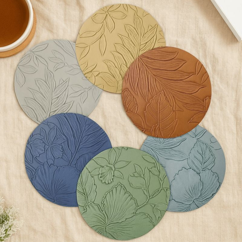 Floral Leather Candle Coaster