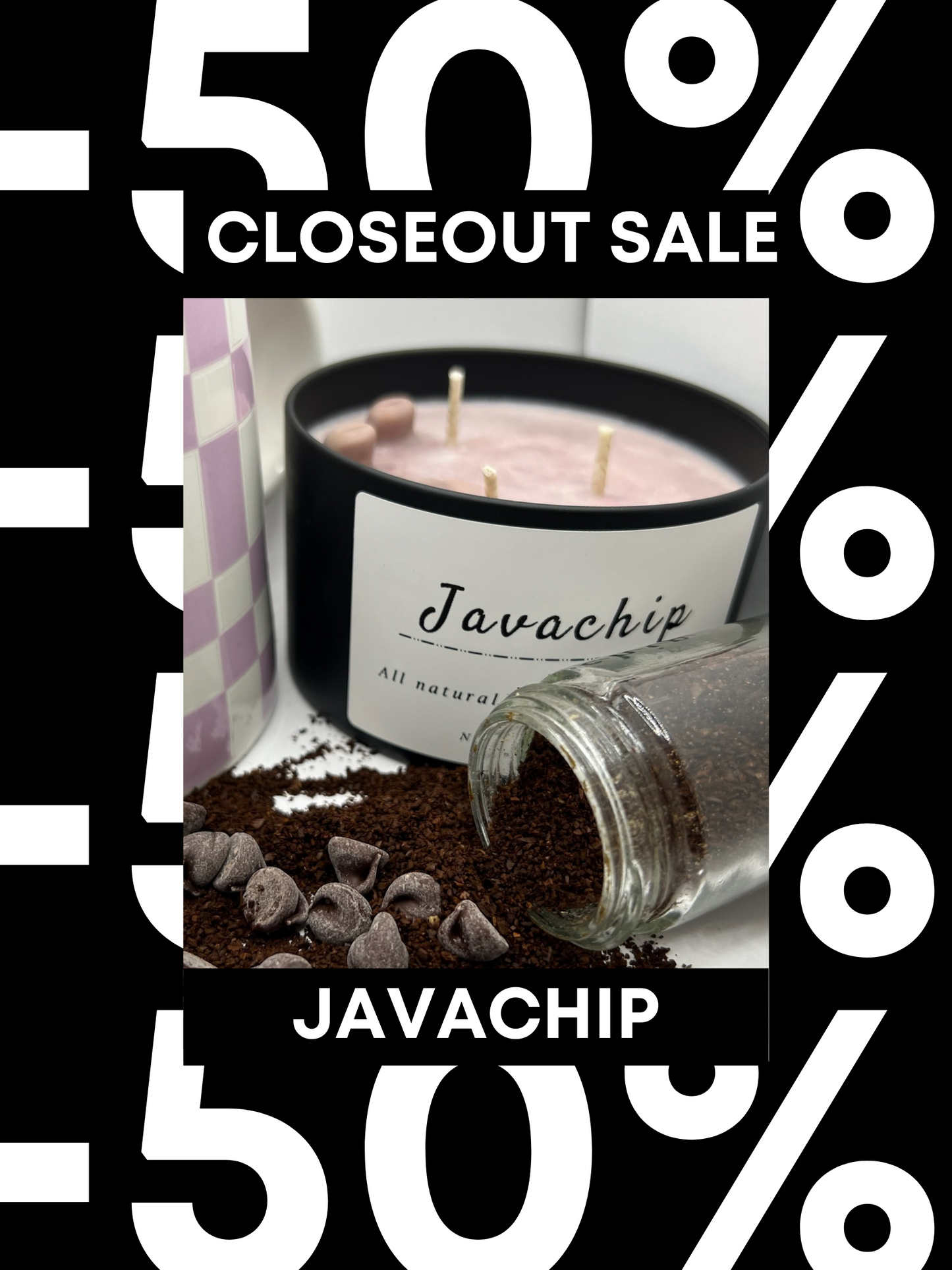 JAVACHIP ONE SMALL CANDLE LEFT! 50% OFF