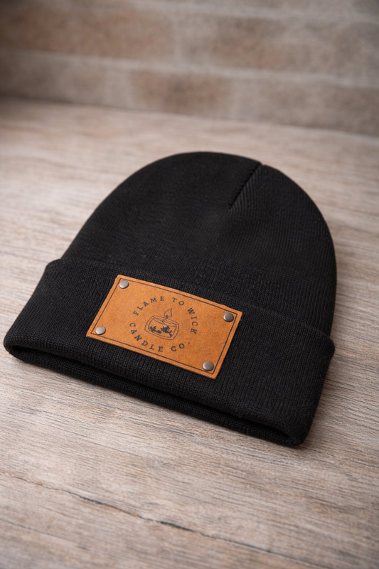 Beanie w/ Leather Logo