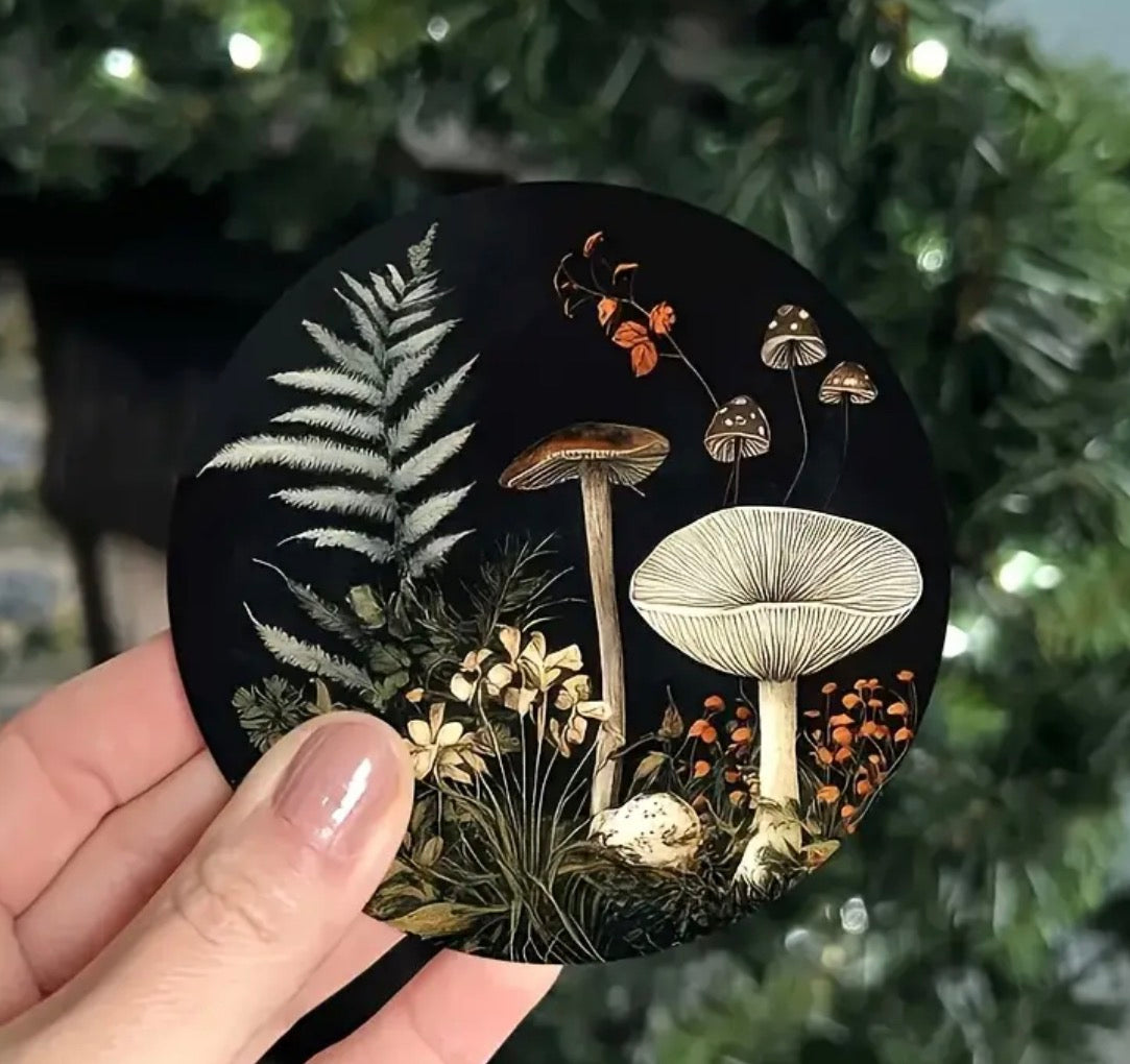 Wooden Mushroom Forest Candle Coaster