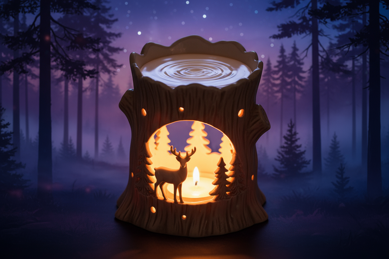 twilight forest themed white wax melted in warmer